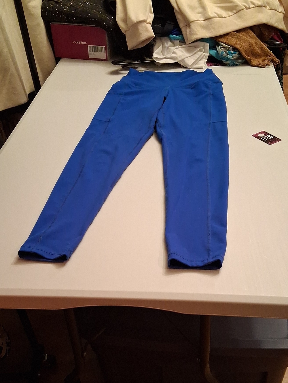 High-Rise Performance Leggings in Royal Blue with Side Pockets